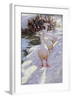 Geese in Snow-Paul Gribble-Framed Giclee Print