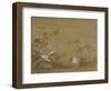 Geese on a Riverbank, Qing Dynasty (1644-1911), 1750-Shen Kai-Framed Giclee Print