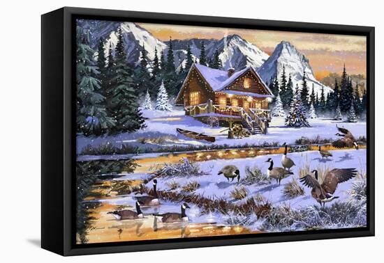 Geese on the Stream-The Macneil Studio-Framed Stretched Canvas