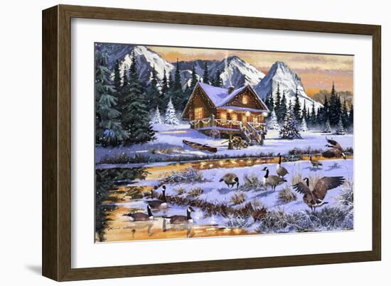 Geese on the Stream-The Macneil Studio-Framed Giclee Print