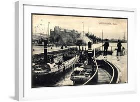 Geestemünde Bremerhaven, Blick Zum Hafen, Dampfer-null-Framed Giclee Print