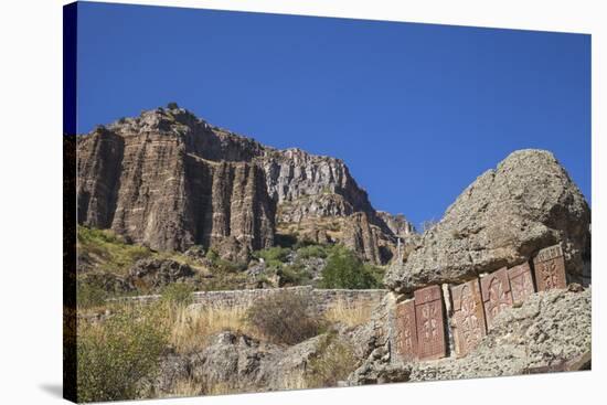 Geghard Monastery, UNESCO World Heritage Site, Geghard, Yerevan, Armenia, Central Asia, Asia-Jane Sweeney-Stretched Canvas