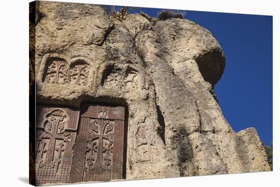 Geghard Monastery, UNESCO World Heritage Site, Geghard, Yerevan, Armenia, Central Asia, Asia-Jane Sweeney-Stretched Canvas