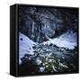 Gegskiy Waterfall in the Snowy Mountains of Ritsa Nature Reserve-null-Framed Stretched Canvas