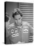 Gehard Berger Listening to a Member of the Ferrari Team, 1988-null-Stretched Canvas