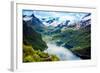 Geiranger Fjord, Beautiful Nature Norway (Tilt Shift Lens). it is a 15-Kilometre (9.3 Mi) Long Bran-Andrey Armyagov-Framed Photographic Print