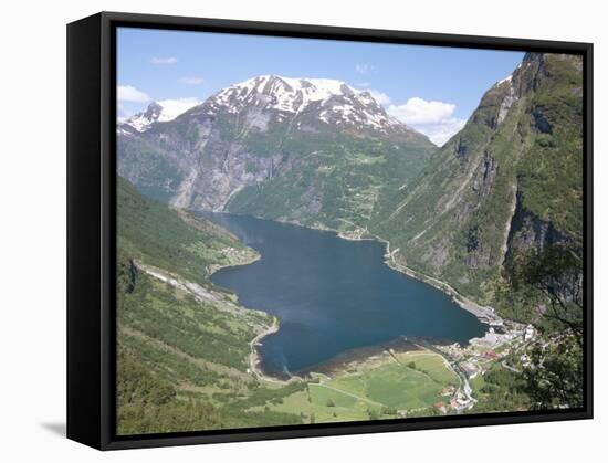 Geiranger Fjord Seen from Flydalsgjuvet, Western Fiordlands, Norway, Scandinaiva-Tony Waltham-Framed Stretched Canvas