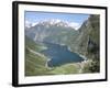 Geiranger Fjord Seen from Flydalsgjuvet, Western Fiordlands, Norway, Scandinaiva-Tony Waltham-Framed Photographic Print