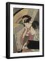 Geisha and Attendant on a Rainy Night, c.1797-Kitagawa Utamaro-Framed Giclee Print