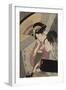 Geisha and Attendant on a Rainy Night, c.1797-Kitagawa Utamaro-Framed Giclee Print