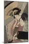 Geisha and Attendant on a Rainy Night, c.1797-Kitagawa Utamaro-Mounted Giclee Print