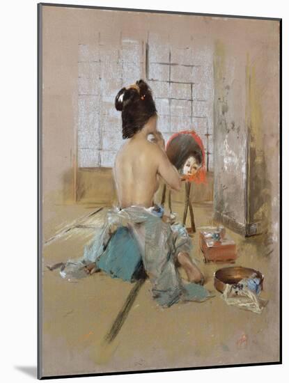 Geisha at Her Toilet-Thomas Jones Barker-Mounted Giclee Print