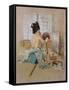 Geisha at Her Toilet-Thomas Jones Barker-Framed Stretched Canvas