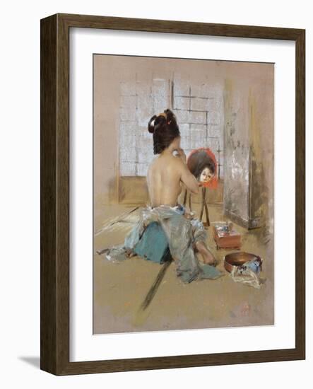 Geisha at Her Toilet-Thomas Jones Barker-Framed Giclee Print