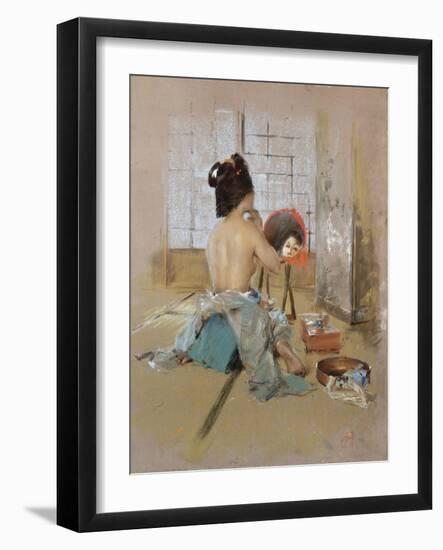 Geisha at Her Toilet-Thomas Jones Barker-Framed Giclee Print