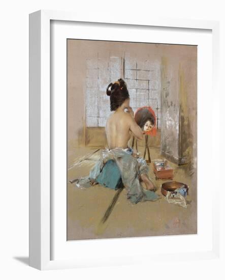 Geisha at Her Toilet-Thomas Jones Barker-Framed Giclee Print