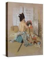 Geisha at Her Toilet-Thomas Jones Barker-Stretched Canvas