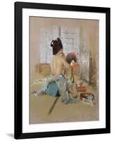 Geisha at Her Toilet-Thomas Jones Barker-Framed Giclee Print