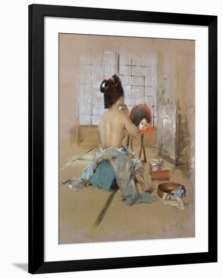 Geisha at Her Toilet-Thomas Jones Barker-Framed Giclee Print