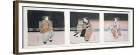 Geisha at Night Triptych, 1818-30-Toyokuni II-Framed Premium Giclee Print