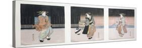 Geisha at Night Triptych, 1818-30-Toyokuni II-Stretched Canvas