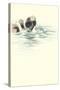 Geisha Bathing in River-null-Stretched Canvas