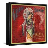 Geisha Brand - Covina, California - Citrus Crate Label-Lantern Press-Framed Stretched Canvas