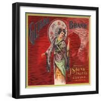 Geisha Brand - Covina, California - Citrus Crate Label-Lantern Press-Framed Art Print