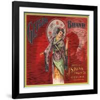 Geisha Brand - Covina, California - Citrus Crate Label-Lantern Press-Framed Art Print