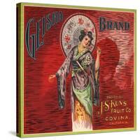 Geisha Brand - Covina, California - Citrus Crate Label-Lantern Press-Stretched Canvas