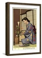 Geisha Doing Ikebana, Japan-null-Framed Art Print