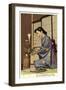 Geisha Doing Ikebana, Japan-null-Framed Art Print