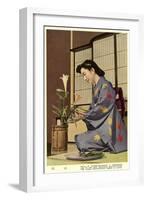 Geisha Doing Ikebana, Japan-null-Framed Art Print