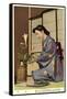 Geisha Doing Ikebana, Japan-null-Framed Stretched Canvas