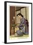 Geisha Doing Ikebana, Japan-null-Framed Art Print