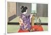 Geisha doing Ikebana, Photograph-null-Framed Art Print