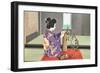 Geisha doing Ikebana, Photograph-null-Framed Art Print