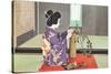 Geisha doing Ikebana, Photograph-null-Stretched Canvas