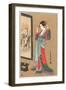 Geisha Fixing Hairdo-null-Framed Art Print