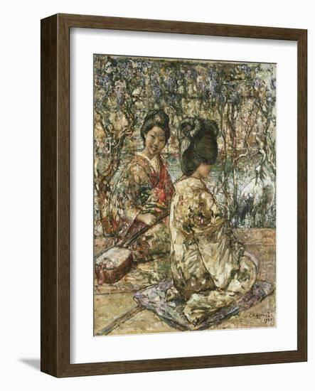 Geisha Girls in a Japanese Garden-Edward Atkinson Hornel-Framed Giclee Print