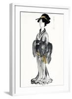 Geisha I Black and Gold-Chris Paschke-Framed Art Print