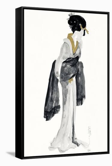 Geisha II Black and Gold-Chris Paschke-Framed Stretched Canvas