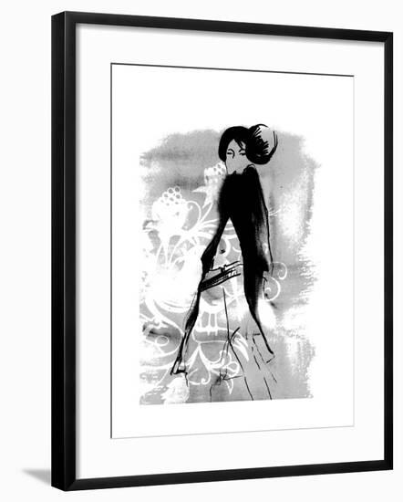 Geisha in Charcoal-FS Studio-Framed Giclee Print