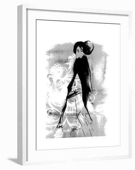 Geisha in Charcoal-FS Studio-Framed Giclee Print