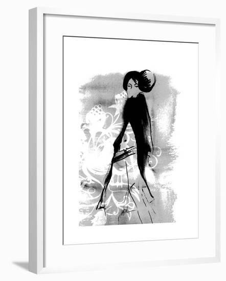 Geisha in Charcoal-FS Studio-Framed Giclee Print