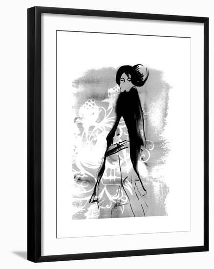 Geisha in Charcoal-FS Studio-Framed Giclee Print