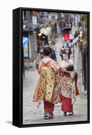 Geisha, Kyoto, Japan-Peter Adams-Framed Stretched Canvas