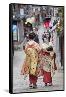 Geisha, Kyoto, Japan-Peter Adams-Framed Stretched Canvas