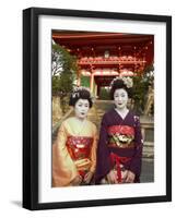 Geisha Maiko at Kiyomizu Dera Temple, Unesco World Heritage Site, Kyoto City, Honshu, Japan-Christian Kober-Framed Photographic Print