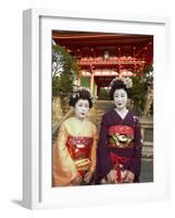 Geisha Maiko at Kiyomizu Dera Temple, Unesco World Heritage Site, Kyoto City, Honshu, Japan-Christian Kober-Framed Photographic Print